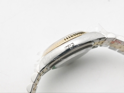 DJ 36mm Jub Flt 904L YG/SS Wht/Stk APF VR3235