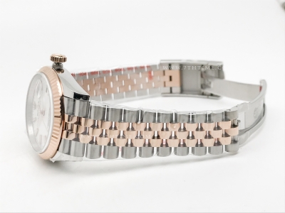 DJ 36mm Jub Flt 904L RG/SS Wht/Stk APF VR3235