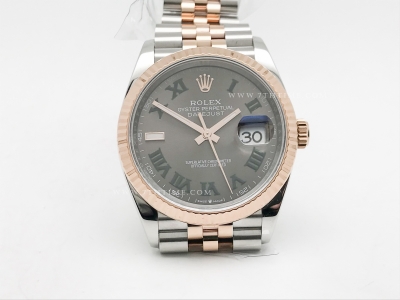 DJ 36mm Jub Flt 904L RG/SS Grey/Rm APF VR3235