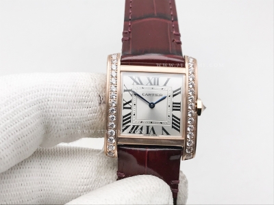 Ladies Tank Francaise Med Dia RG/LE Sil 8848F Sw Qtz