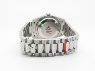 DayDate 36mm Wt 904L Flt SS/SS Wht/Rm/Stk QF VR3255