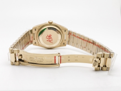 DayDate 36mm Wt 904L Flt YG/YG Wht/Rm/Stk QF VR3255