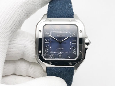 Santos De Cartier 2024 Mens XL SS/LE Blue AF MY9015