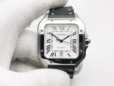 Santos De Cartier 2024 Mens XL SS/RU White AF MY9015