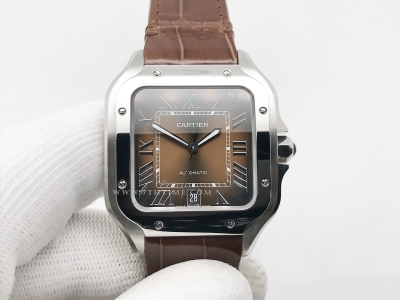 Santos De Cartier 2024 Mens XL SS/LE Brown AF MY9015