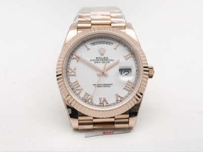 DayDate 40mm 904L Flt RG/RG Wht/Rm GMF VR3255