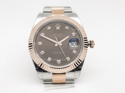 DJ2 41mm 126331 Oys Flt 904L RG/SS Brn/Dia EWE A3235