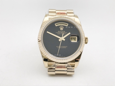 DayDate 36mm Wt 904L Flt YG/YG Blk/Onyx QF A2836