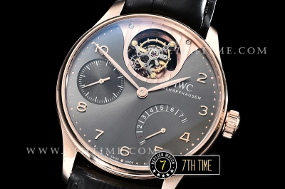 IWC Portuguese Tourbillon IW5046 Grey Dial with Rose Gold Numerals 18K Rose Gold Thick Plated Case