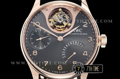 IWC Portuguese Tourbillon IW5046 Grey Dial with Rose Gold Numerals 18K Rose Gold Thick Plated Case