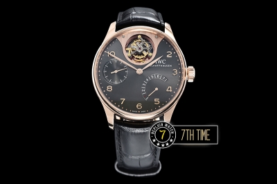 IWC Portuguese Tourbillon IW5046 Grey Dial with Rose Gold Numerals 18K Rose Gold Thick Plated Case