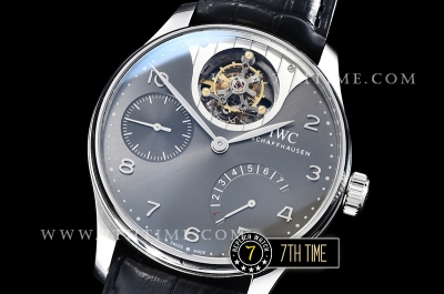 IWC Portuguese Tourbillon IW5046 Grey Dial with Steel Numerals & Hands Solid Stainless Steel 316L