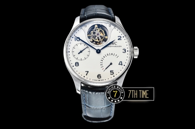IWC Portuguese Tourbillon IW5046 White Dial with Blue Numerals & Hands Solid Stainless Steel 316L