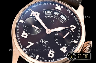Big Pilot Annual Calendar "Le Petit Prince" Brown Dial with Numeral markers 18K Rose Gold Thick Plated Case