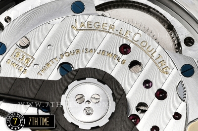 Jaeger Lecoultre Polaris Geographic Blue Dial Stick Markers Black Croc Print Calf Leather Strap
