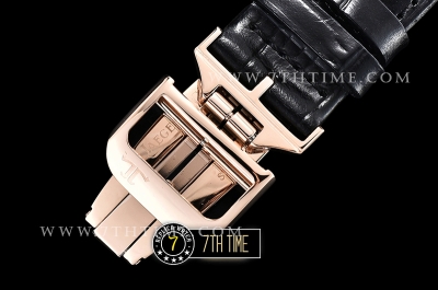 Jaeger Lecoultre Polaris Geographic Blue Dial Stick Markers 18K Rose Gold Thick Plated Case Black Croc Print Calf Leather Strap