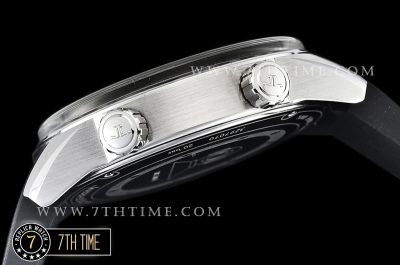 Jaeger Lecoultre Polaris Automatic Black Dial with Numeral and Stick Markers Black Rubber Strap