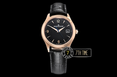 Jaeger Lecoultre Grande Ultra Thin 1548420 Black Dial with Stick & Numeral Markers 18K Rose Gold Thick Plated Case