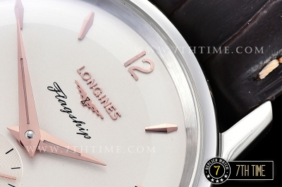 Longines Flagship Heritage 60th White Dial with Rose Gold Numerals & Stick Markers