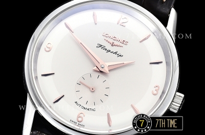 Longines Flagship Heritage 60th White Dial with Rose Gold Numerals & Stick Markers