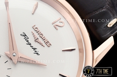 Longines Flagship Heritage 60th White Dial with Rose Gold Numerals & Stick Markers 18K Rose Gold Thick Plated Case