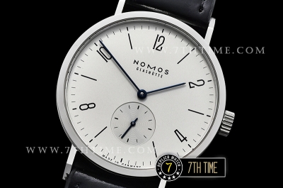 Nomos Tangomat 38mm White Dial with Numeral/Stick Numerals Leather strap