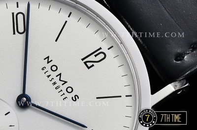Nomos Tangomat 38mm White Dial with Numeral/Stick Numerals Leather strap
