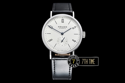 Nomos Tangomat 38mm White Dial with Numeral/Stick Numerals Leather strap