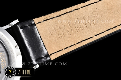 Nomos Tangomat 38mm White Dial with Numeral/Stick Numerals (Red "12" Numeral) Leather strap