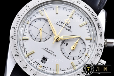 Omega SpeedMaster '57 White Dial with Gold Stick Markers Solid Stainless Steel 316L Black Leather strap