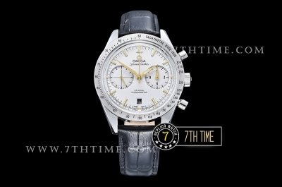 Omega SpeedMaster '57 White Dial with Gold Stick Markers Solid Stainless Steel 316L Black Leather strap