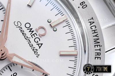 Omega SpeedMaster '57 White Dial with Rose Gold Stick Markers Solid Stainless Steel 316L Bracelet