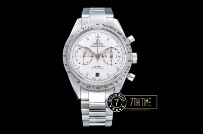 Omega SpeedMaster '57 White Dial with Rose Gold Stick Markers Solid Stainless Steel 316L Bracelet