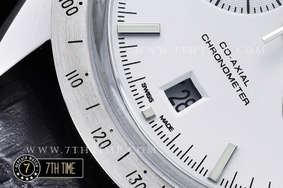 Omega SpeedMaster '57 White Dial with SS Markers Black leather strap with deployant buckle