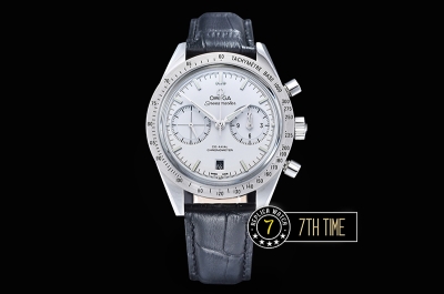 Omega SpeedMaster '57 White Dial with SS Markers Black leather strap with deployant buckle