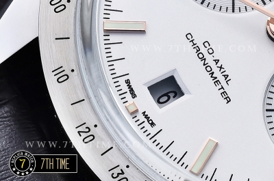 Omega SpeedMaster '57 White Dial with Rose Gold Markers Black leather strap with deployant buckle
