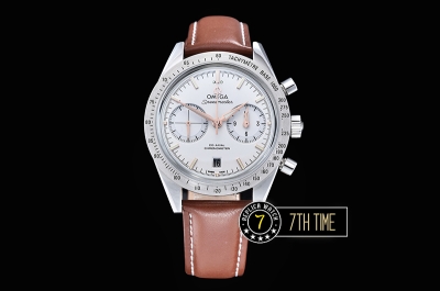 Omega SpeedMaster '57 White Dial with Rose Gold Markers Black leather strap with deployant buckle