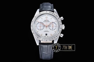 Omega SpeedMaster '57 White Dial with Rose Gold Markers Black leather strap with deployant buckle