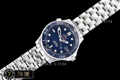 Seamaster Diver 300m Co-Axial  Blue Ceramic Bezel Blue Dial with Dot Markers Solid Stainless Steel 316F Bracelet