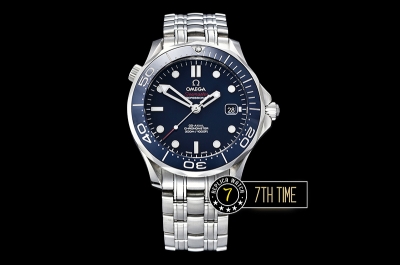 Seamaster Diver 300m Co-Axial  Blue Ceramic Bezel Blue Dial with Dot Markers Solid Stainless Steel 316F Bracelet