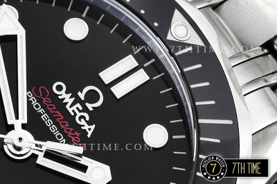 Seamaster Diver 300m Co-Axial  Black Ceramic Bezel Black Dial with Dot Markers Solid Stainless Steel 316F Bracelet