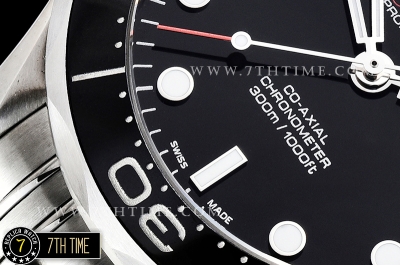 Seamaster Diver 300m Co-Axial  Black Ceramic Bezel Black Dial with Dot Markers Solid Stainless Steel 316F Bracelet