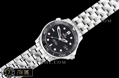 Seamaster Diver 300m Co-Axial  Black Ceramic Bezel Black Dial with Dot Markers Solid Stainless Steel 316F Bracelet