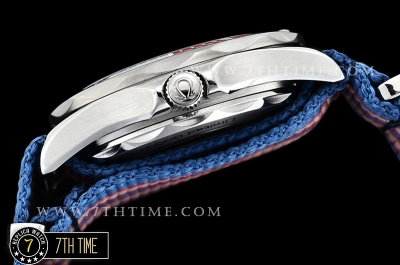 Seamaster Commander 007 Ceramic Bezel White Commander Series Dial with Blue Hands & 007 Insignia Seconds Hand NATO Commander Nylon Strap