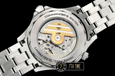 Seamaster Commander 007 Ceramic Bezel White Commander Series Dial with Blue Hands & 007 Insignia Seconds Hand Solid Stainless Steel 316F with Deployant Bracelet