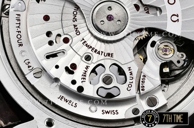 De Ville Chronograph Smooth Bezel White Dial, White Subdials with SS Roman Numeral Markers Brown Croc Print Calf Leather Strap