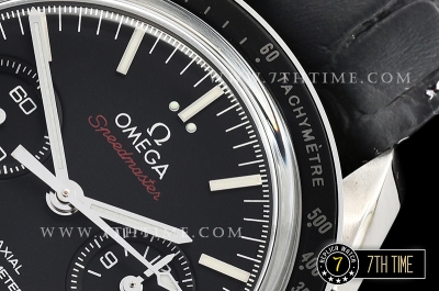 Omega SpeedMaster MoonWatch Chronograph Black Ceramic Bezel Black Dial, Black Subdial with Stick Markers & Red Speedmaster