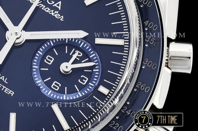 Omega SpeedMaster MoonWatch Chronograph Blue Ceramic Bezel Blue Dial, Blue Subdial with Stick Markers Solid Stainless Steel Bracelet