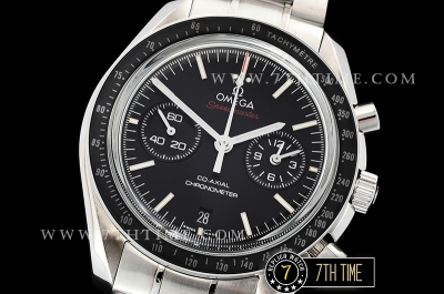 SpeedMaster MoonWatch Chronograph Black Ceramic Bezel Black Dial, Black Subdial with Stick Markers & Red Speedmaster Wording Solid Stainless Steel Bracelet