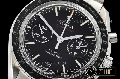 SpeedMaster MoonWatch Chronograph Black Ceramic Bezel Black Dial, Black Subdial with Stick Markers & Red Speedmaster Wording Solid Stainless Steel Bracelet